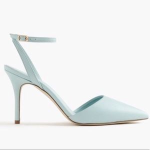 J. Crew Elsie Ankle-Wrap Pumps in Sunwashed Aqua